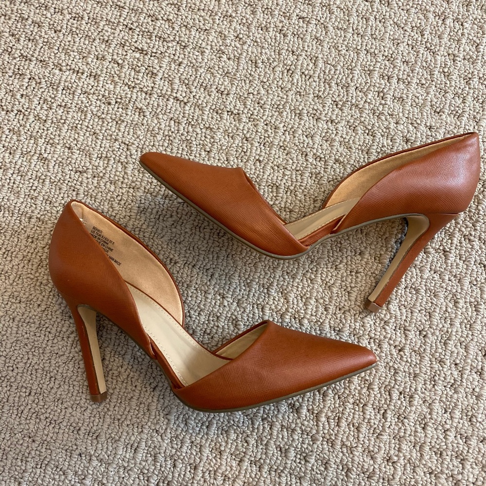 Cognac D'Orsay JustFab Heels, Like New